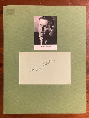 Harry Ellerbe Signed Autograph Signature 5x3.25 Cut Vintage Paper Outer Limits