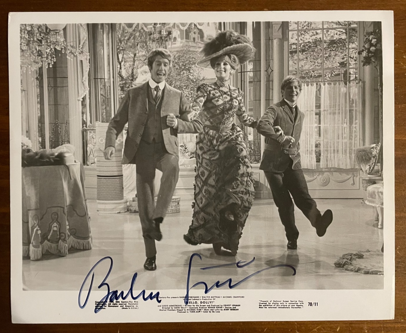 Barbara Streisand Signed Autograph Signature 10x8 B&W Hello, Dolly! Photograph