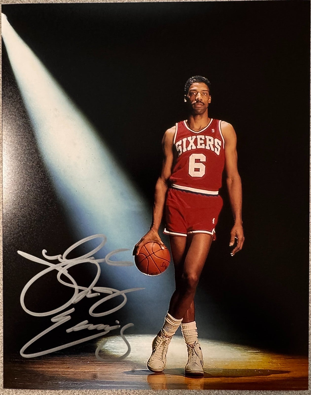 Julius Erving Dr. J Signed Autograph Signature 8x10 Matte Photograph COA