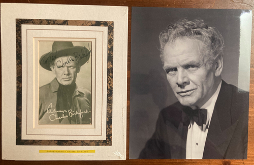 Charles Bickford Signed Autograph Signature 8x10 Matte Framed Vintage 3x5 Photo