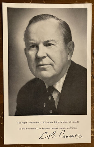 Lester B. Pearson Signed Autograph 5x8 B&W Glossy Photograph Canadian PM