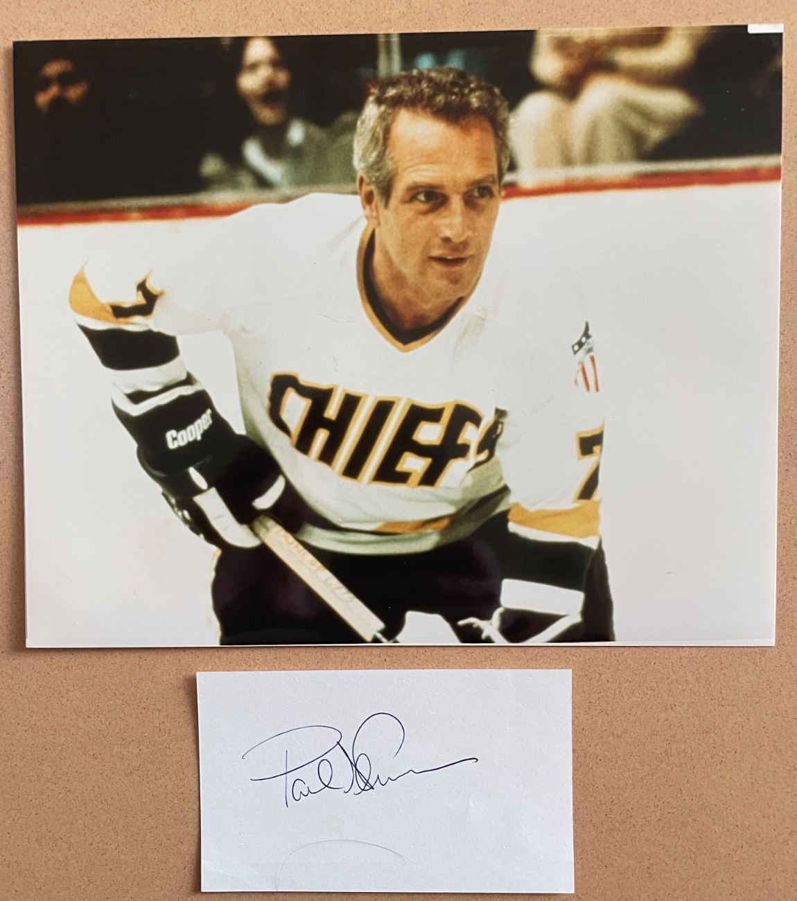 Paul Newman Signed Autograph Signature 3x5 Index Card with Photograph