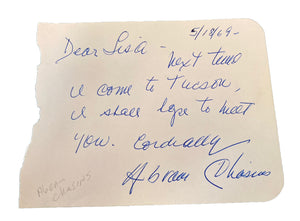Abram Chasins Signed Autograph 5x3.5 Vintage Cut Paper Composer Pianist Rare!