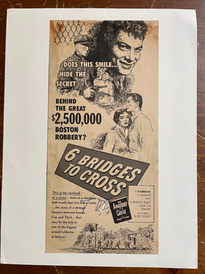 Tony Curtis Signed Autograph Signature B&W Ad displayed on 8.5x11 hard paper