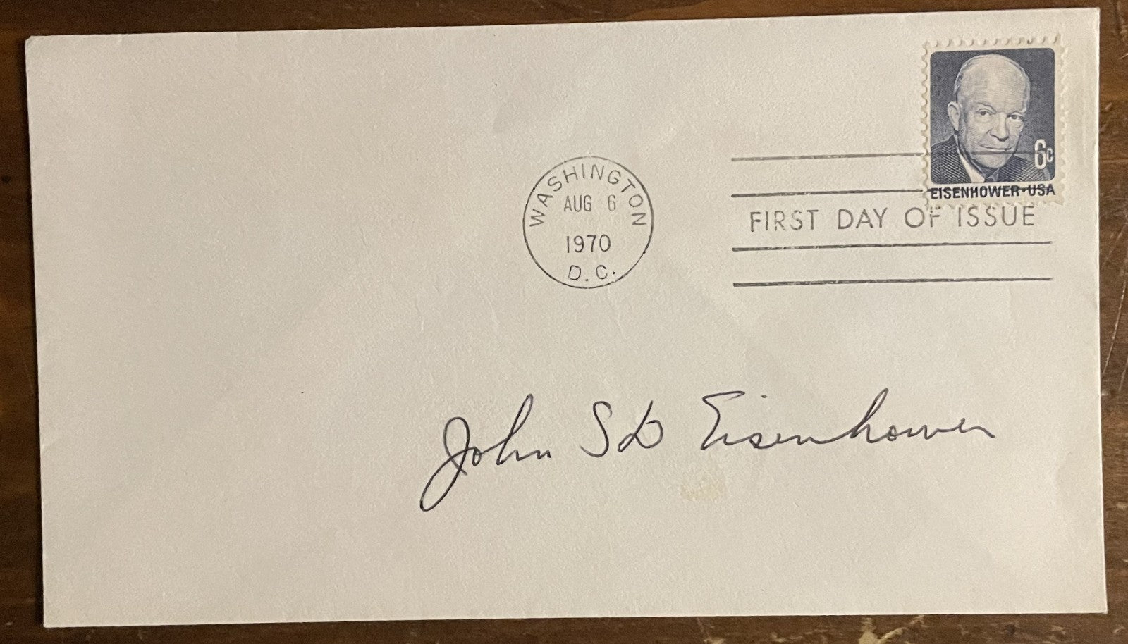 John Eisenhower Signed Autograph Signature on 1st Day of Issue Stamped Envelope