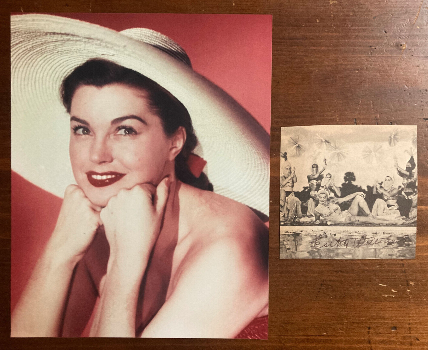 Esther Williams Signed Autograph Signature 4x4 Vintage Cut Magazine Photograph