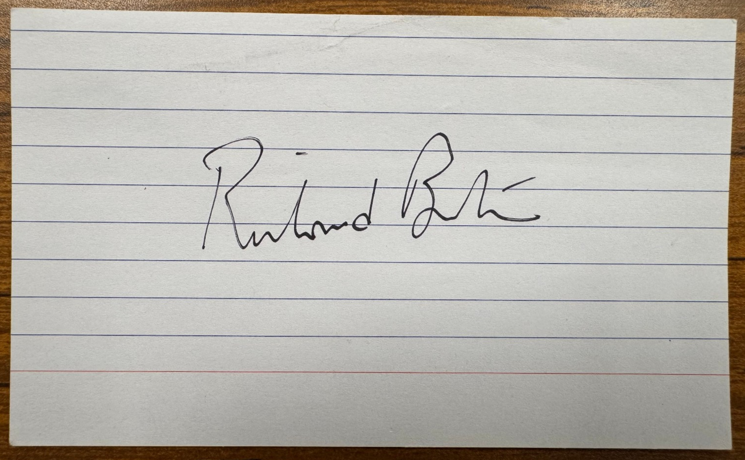 Richard Burton Signed Autograph Signature 3x5 Index Card