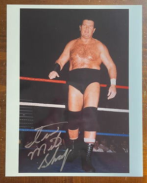 Iron Mike Sharpe Signed Autograph Signature 8x10 Colr Glossy Photograph WWF RARE