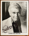 Charlton Heston Signed Autograph Signature 8x10 B&W Glossy Photograph