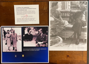Duke & Duchess of Windsor Remnant of worn clothing by both Limited 31/300 COA
