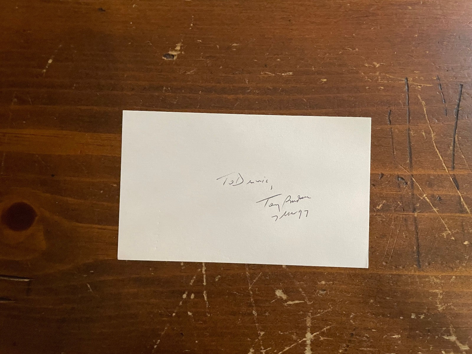 Tony Randall Signed Autograph Signature 3x5 Index Card