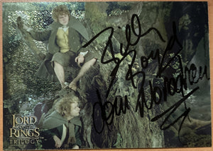 Billy Boyd & Dominic Monaghan Signed Autograph Signatures Lord of the Rings Card