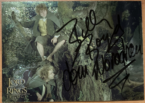 Billy Boyd & Dominic Monaghan Signed Autograph Signatures Lord of the Rings Card