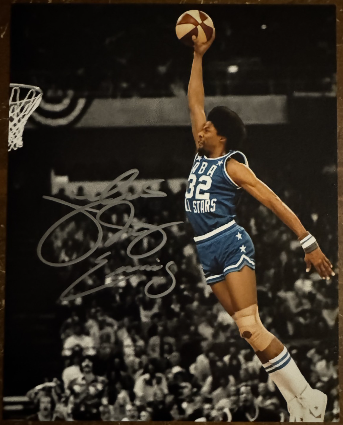 Julius Erving Autographed Signature 8x10 Matte Photograph COA