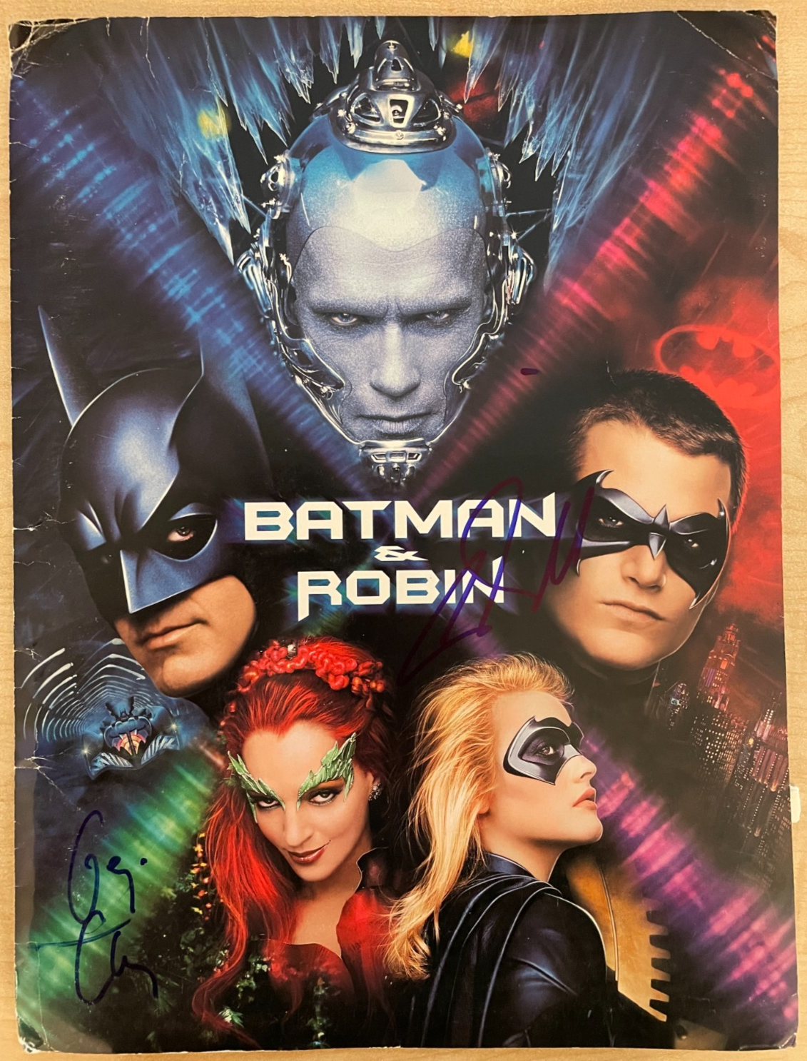 George Clooney & Chris O'Donnell Signed Batman & Robin 9x12 Promo Folder