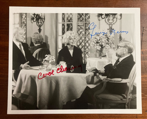 George Burns Carol Channing Signed Autograph Signatures 10x8 B&W Glossy Photo