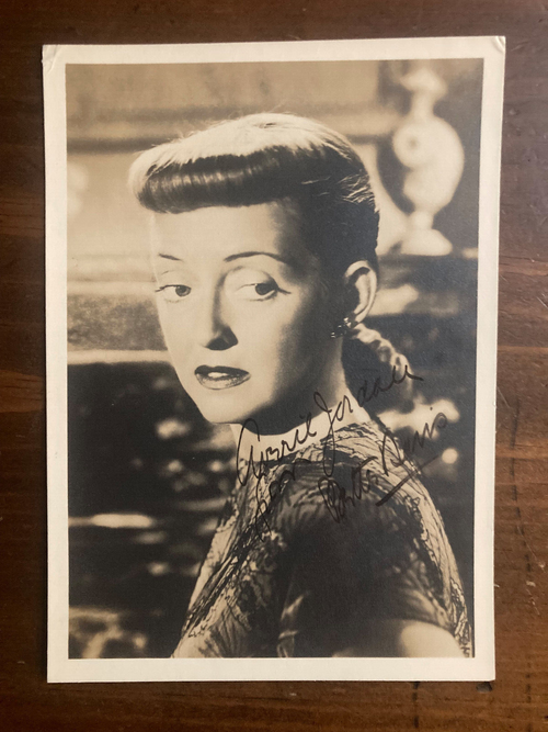 Bette Davis Signed Autograph Signature 5x7 B&W Matte Vintage Photograph