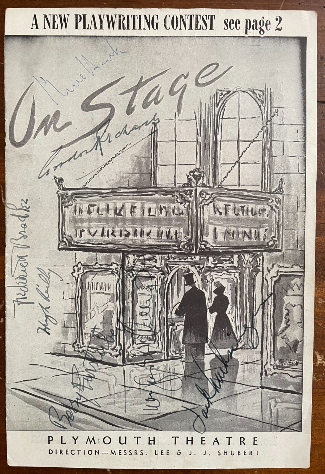 Playbill Page Second Threshold signed by Clive Brook, Hugh Reilly, Margaret + 4
