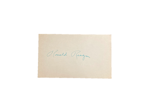 Ronald Reagan Signed Autograph 3x5 Vint Index Card signed In Green Fountain Pen