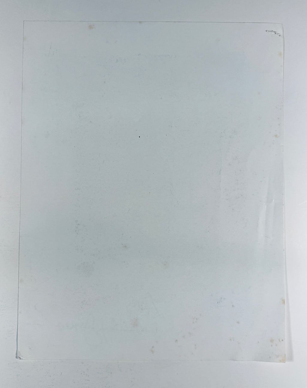 Full back view of blank vintage photo paper backing.