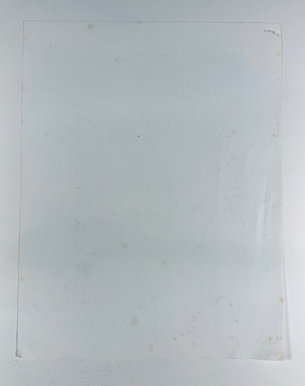 Full back view of blank vintage photo paper backing.