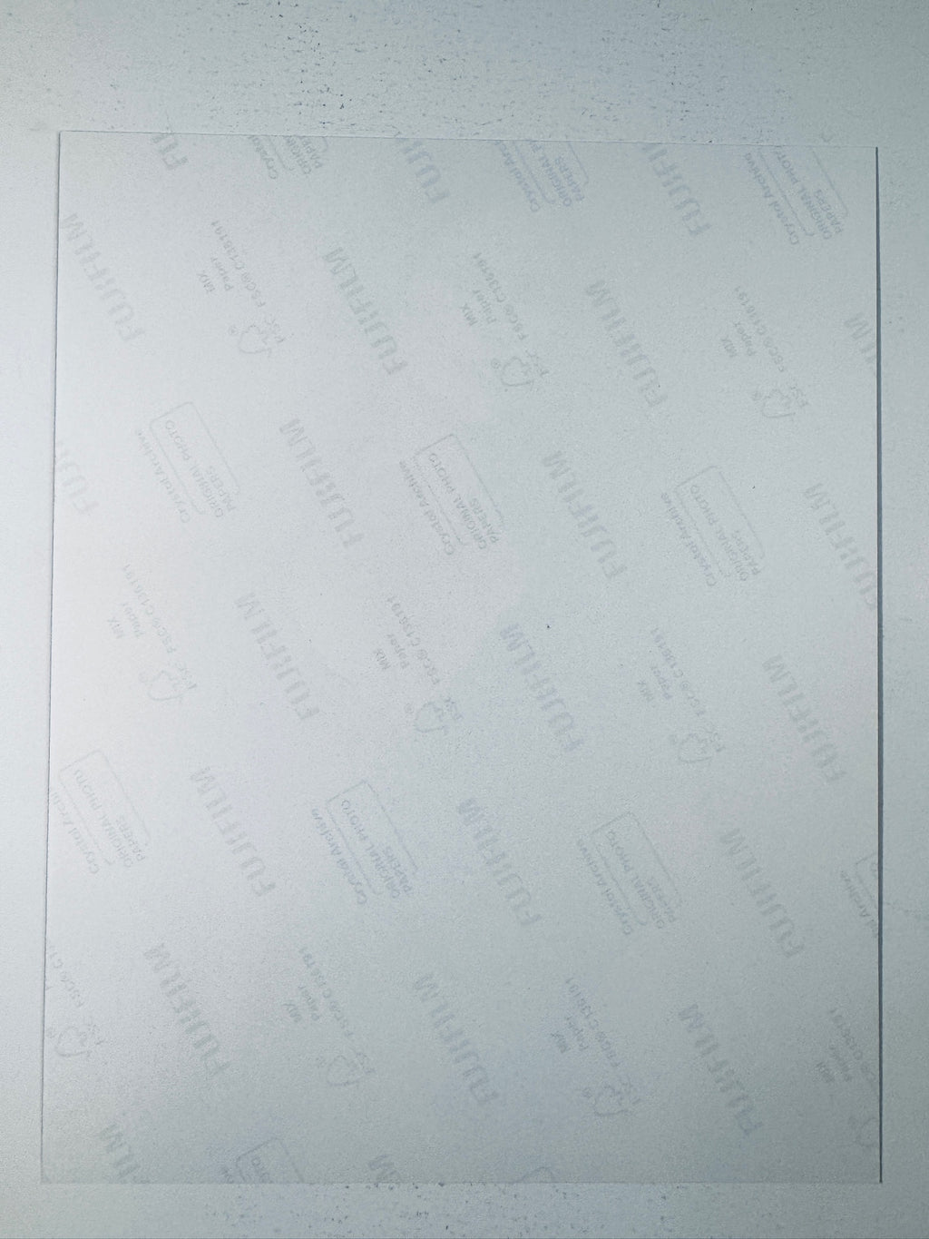 Fujifilm Crystal Archive photographic paper back surface showing the authentic backing and matte paper texture for the Sofia Vergara signed photo.