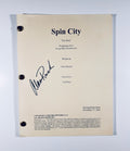 Autographed Spin City TV script cover for episode Toy Story signed by Alan Ruck in black marker.