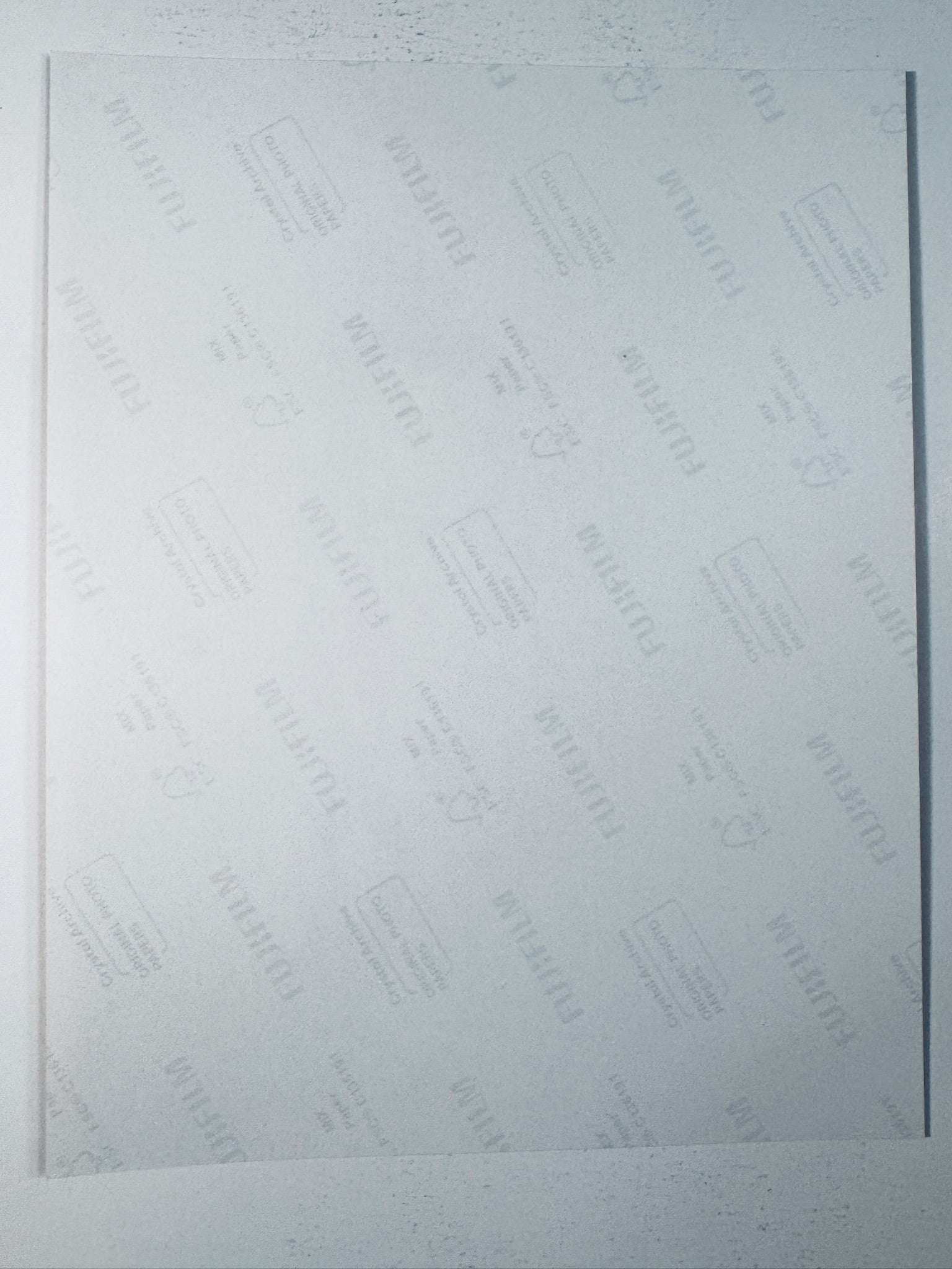 Back of the Fujifilm photographic paper showing the reverse side condition and paper branding for the Tom Hanks signed Toy Story collectible.