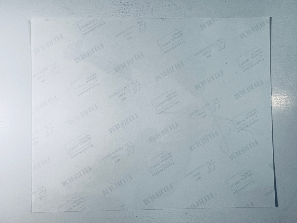 Back condition view of the Fujifilm Crystal Archive paper for the Tyler, The Creator signed 8x10 photo.