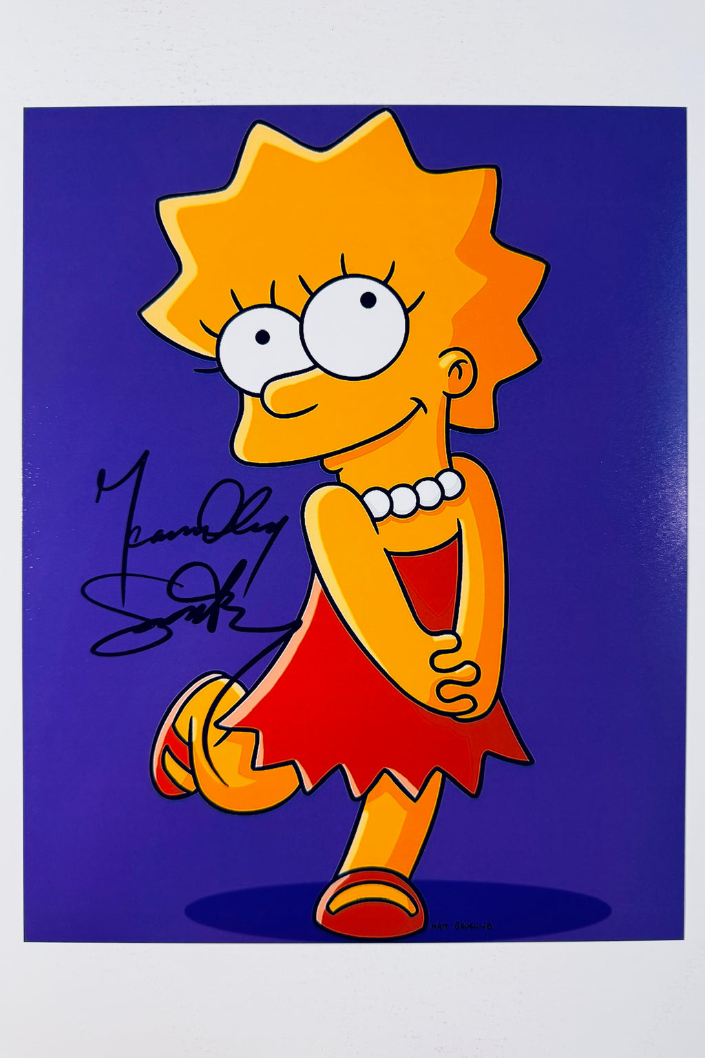 Yeardley Smith hand-signed 8x10 matte photo featuring Lisa Simpson from The Simpsons.