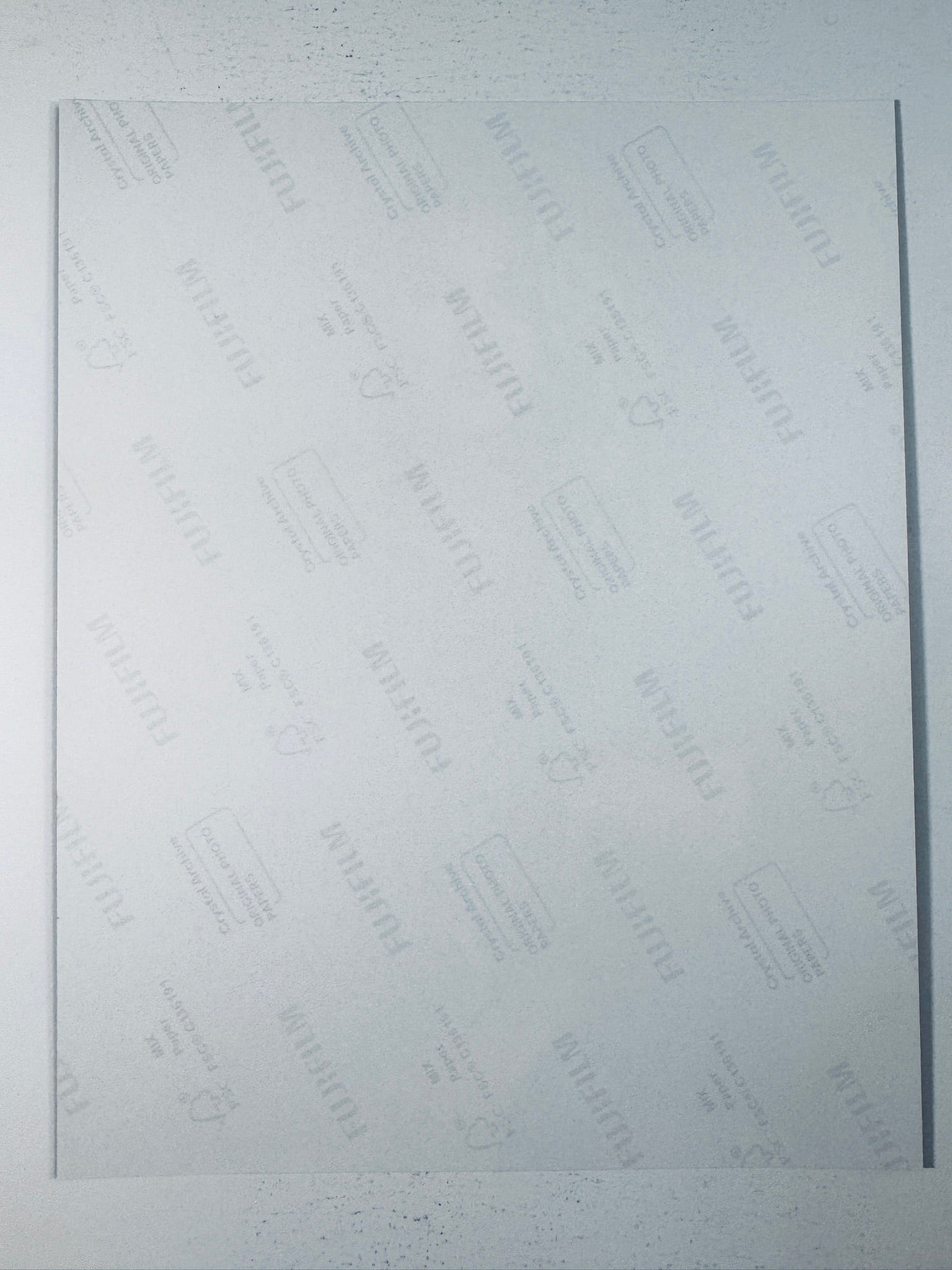 Fujifilm Crystal Archive photographic paper back surface showing the authentic backing and matte paper texture for the Yvonne Strahovski signed photo.